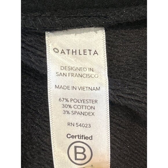 ATHLETA Cozy Karma Asym Pullover Sweatshirt Black Long Sleeve Size Small - Picture 6 of 9